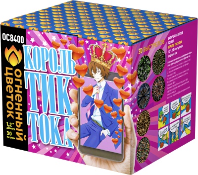 Король Тик-Тока Батарея салютов купить в Осинниках | osinniki.salutsklad.ru